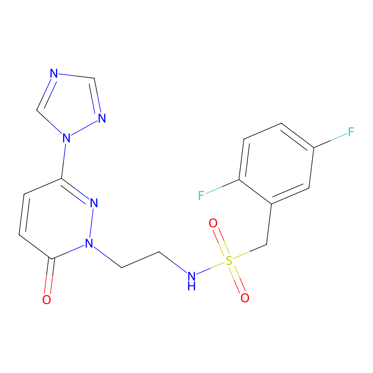 1-(2,5-difluorophenyl)-N-(2-(6-oxo-3-(1H-1,2,4-triazol-1-yl)pyridazin-1(6H)-yl)ethyl)methanesulfonamide molecular structure, CAS 1797184-18-9