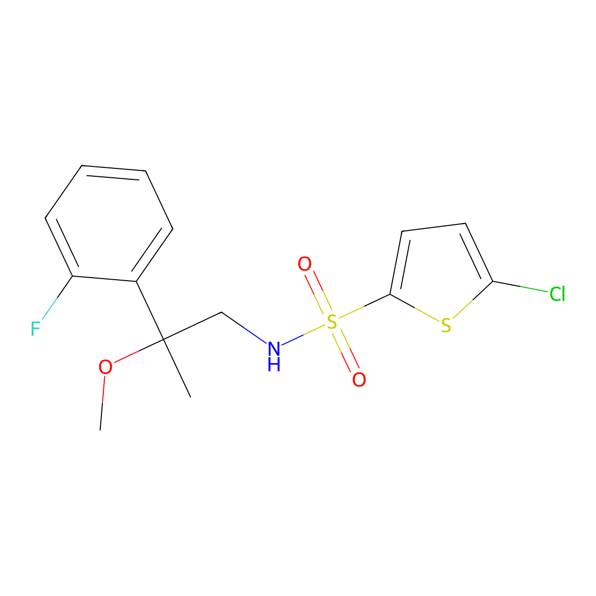 5-Chloro-N-[2-(2-fluorophenyl)-2-methoxypropyl]thiophene-2-sulfonamide molecular structure, CAS 1797184-26-9