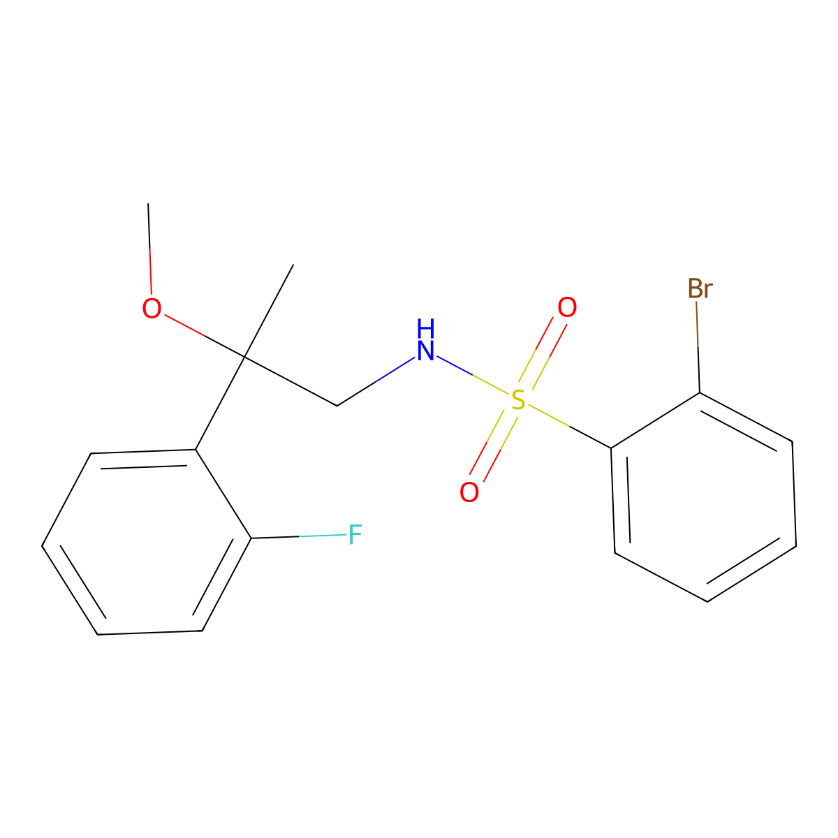 2-bromo-N-(2-(2-fluorophenyl)-2-methoxypropyl)benzenesulfonamide molecular structure, CAS 1797184-36-1