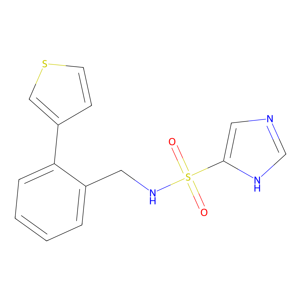 N-(2-(thiophen-3-yl)benzyl)-1H-imidazole-4-sulfonamide molecular structure, CAS 1797184-61-2