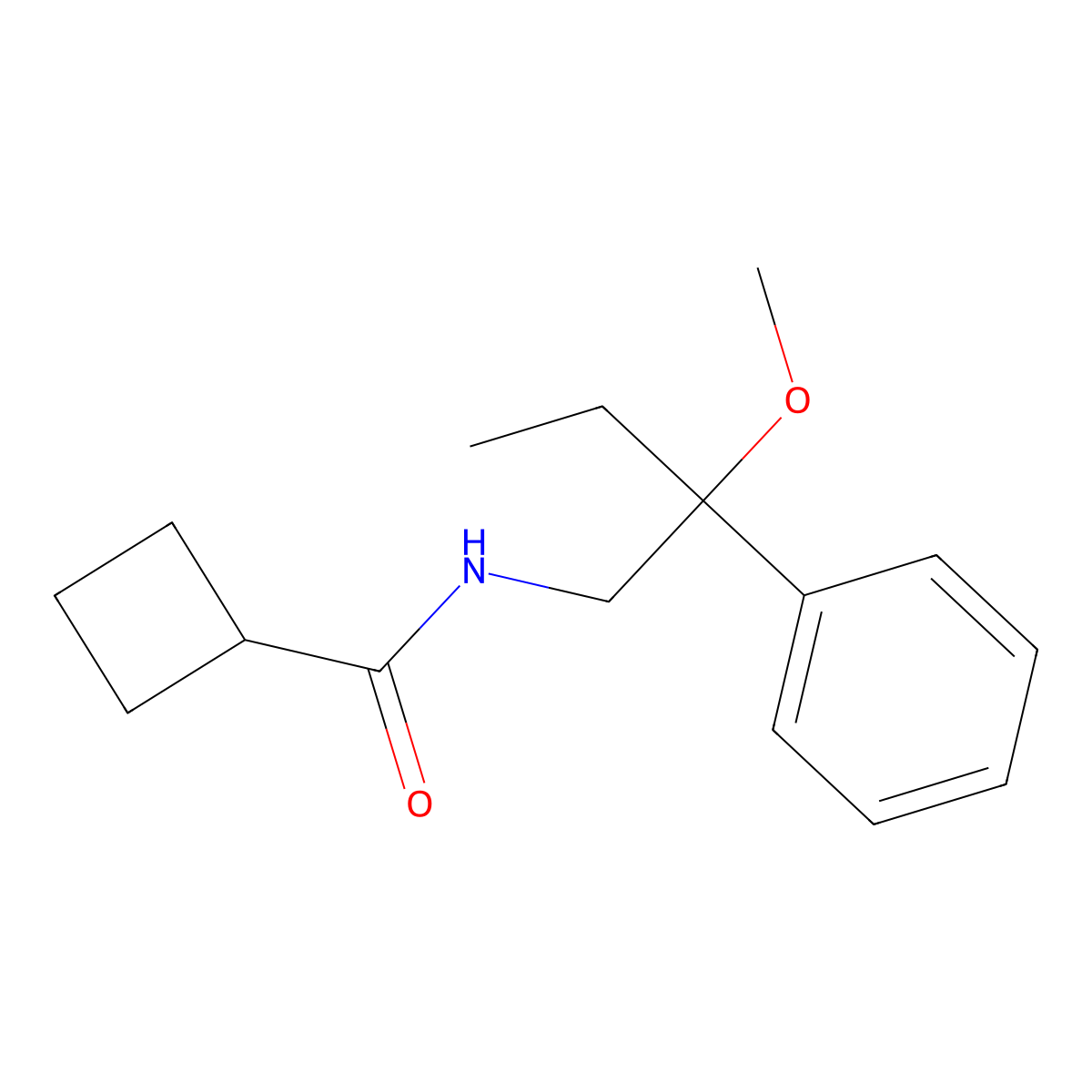 N-(2-methoxy-2-phenylbutyl)cyclobutanecarboxamide molecular structure, CAS 1797184-67-8