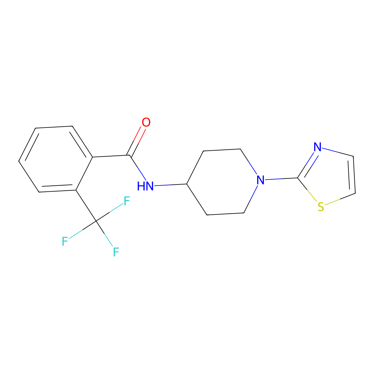 N-(1-(thiazol-2-yl)piperidin-4-yl)-2-(trifluoromethyl)benzamide molecular structure, CAS 1797184-71-4