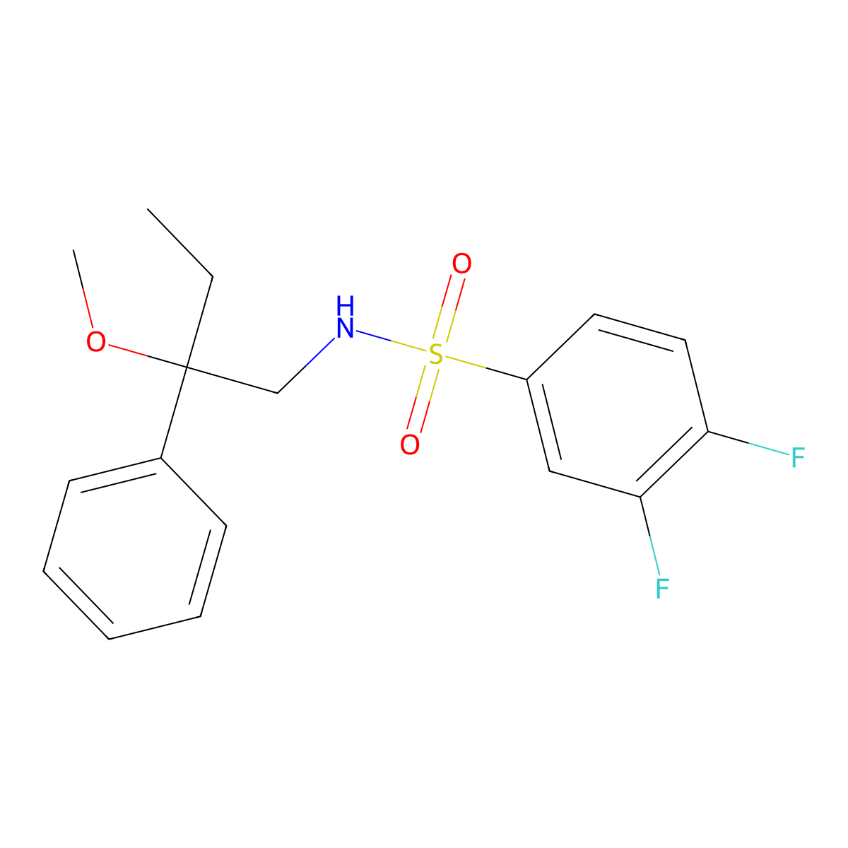 3,4-difluoro-N-(2-methoxy-2-phenylbutyl)benzenesulfonamide molecular structure, CAS 1797184-83-8
