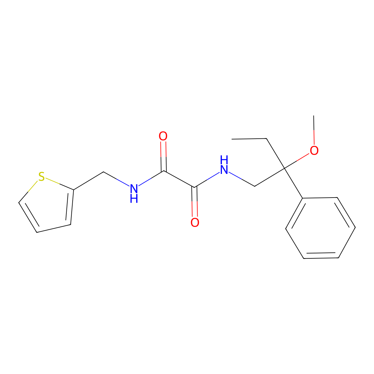 N1-(2-methoxy-2-phenylbutyl)-N2-(thiophen-2-ylmethyl)oxalamide molecular structure, CAS 1797184-88-3