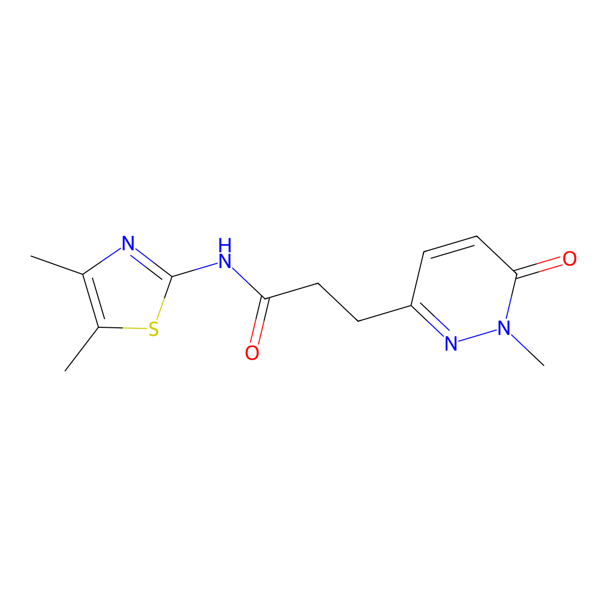 N-(4,5-dimethylthiazol-2-yl)-3-(1-methyl-6-oxo-1,6-dihydropyridazin-3-yl)propanamide molecular structure, CAS 1797185-60-4
