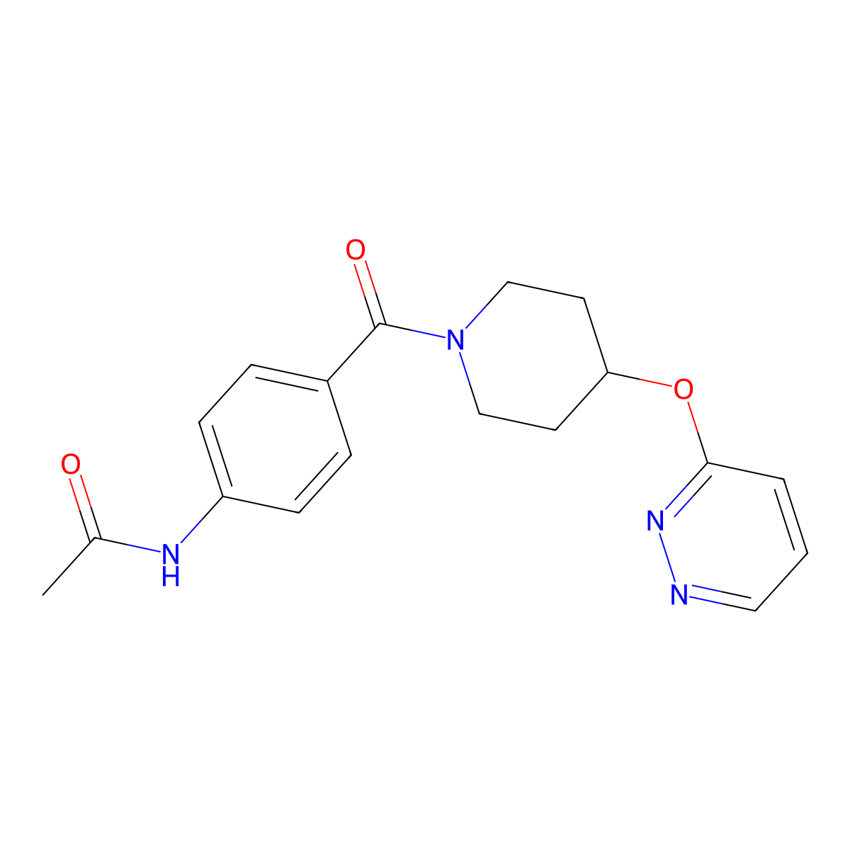 N-{4-[4-(Pyridazin-3-yloxy)piperidine-1-carbonyl]phenyl}acetamide molecular structure, CAS 1797186-44-7