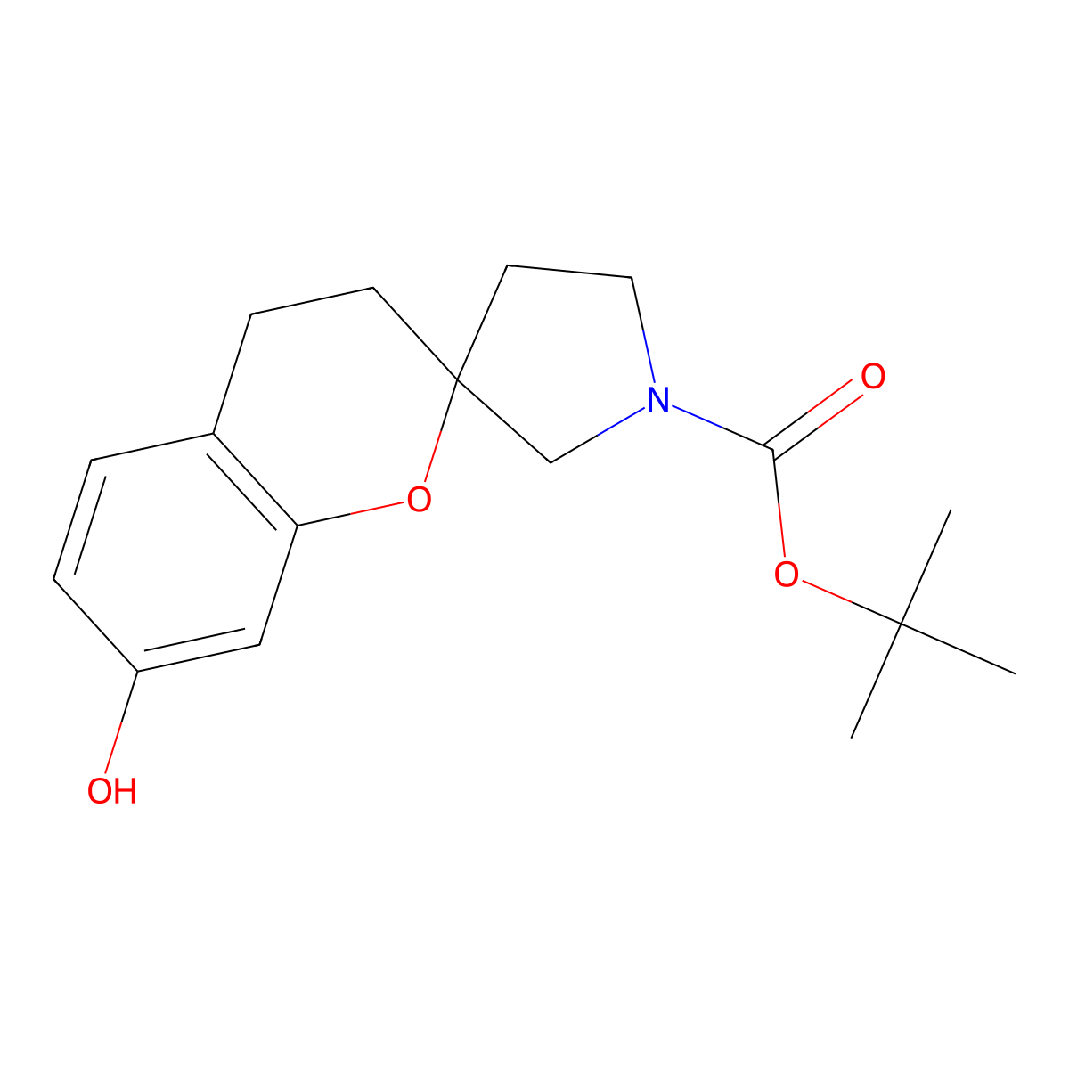 Tert-butyl 7-hydroxyspiro[chromane-2,3'-pyrrolidine]-1'-carboxylate molecular structure, CAS 1797186-68-5