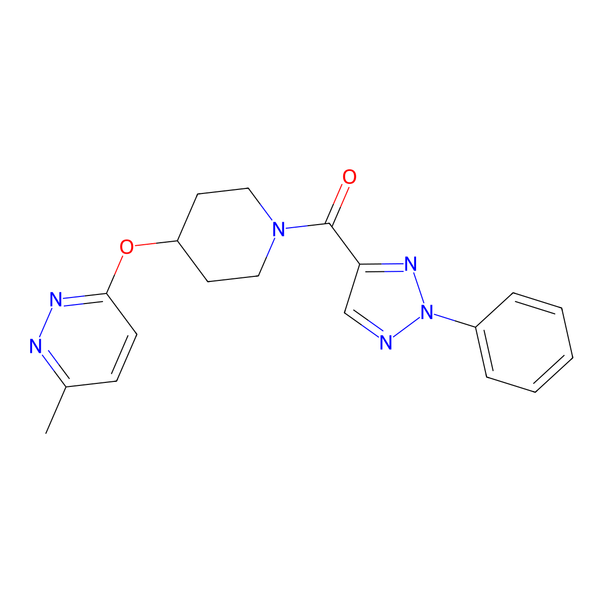 (4-((6-methylpyridazin-3-yl)oxy)piperidin-1-yl)(2-phenyl-2H-1,2,3-triazol-4-yl)methanone molecular structure, CAS 1797186-92-5