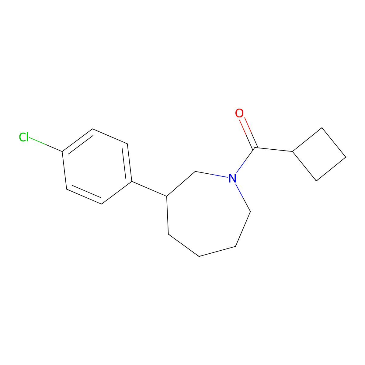 (3-(4-Chlorophenyl)azepan-1-yl)(cyclobutyl)methanone molecular structure, CAS 1797187-58-6
