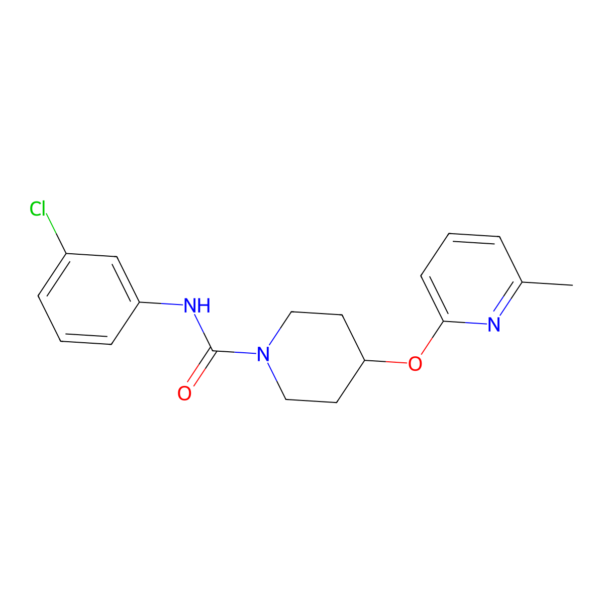 N-(3-chlorophenyl)-4-((6-methylpyridin-2-yl)oxy)piperidine-1-carboxamide molecular structure, CAS 1797187-79-1