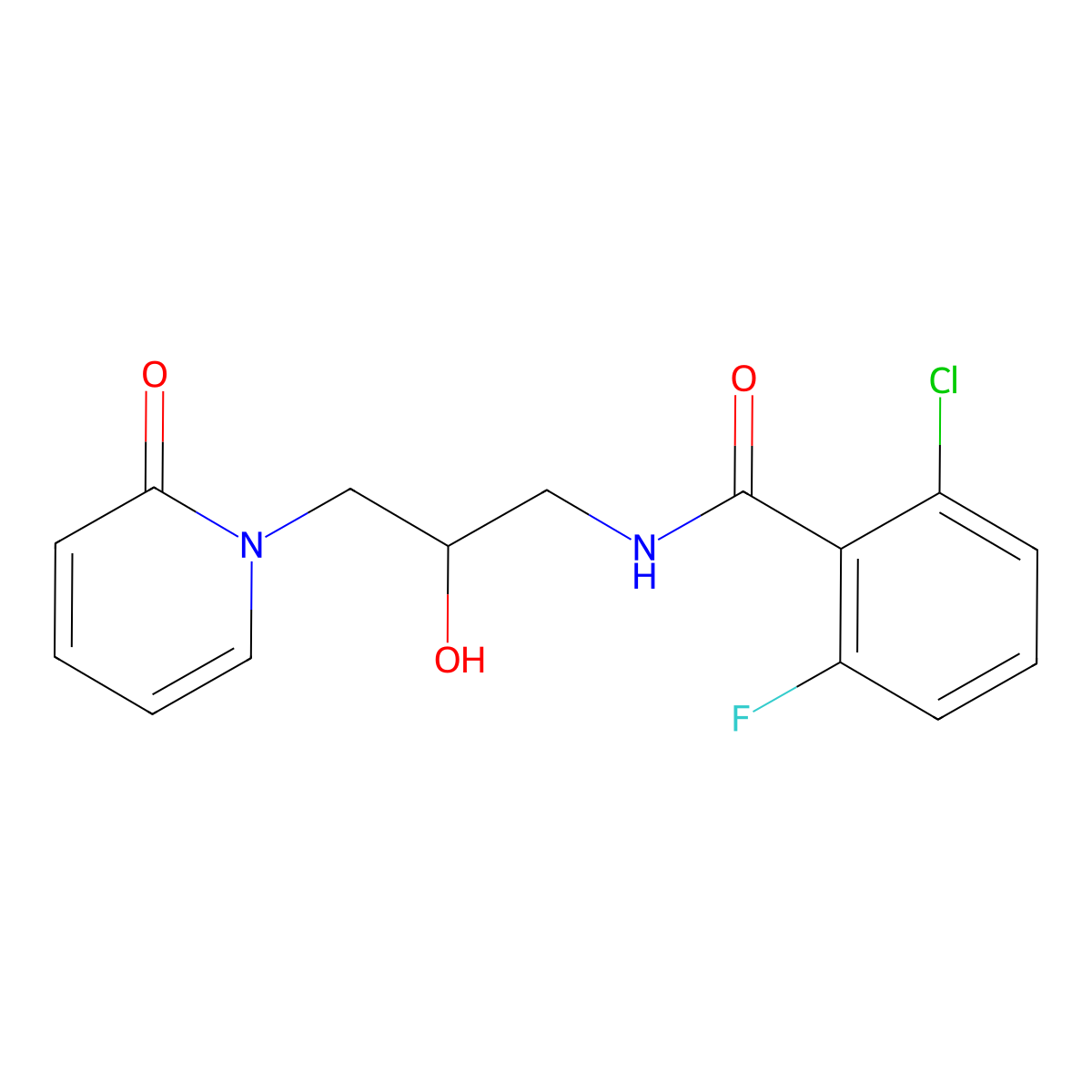 2-chloro-6-fluoro-N-(2-hydroxy-3-(2-oxopyridin-1(2H)-yl)propyl)benzamide molecular structure, CAS 1797187-94-0