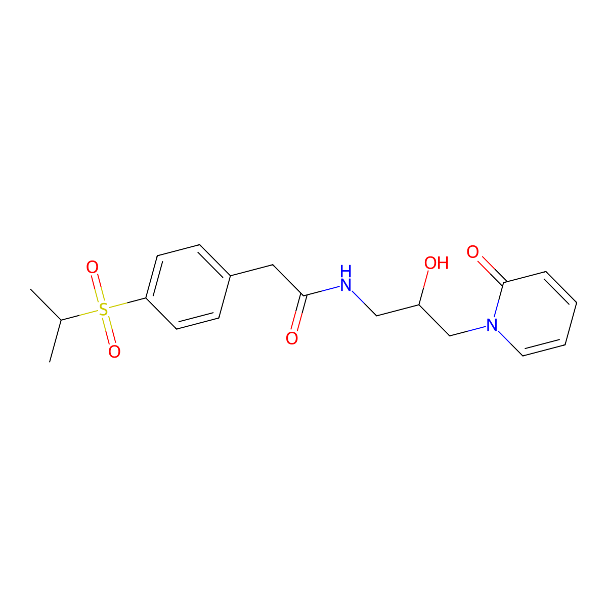 N-(2-hydroxy-3-(2-oxopyridin-1(2H)-yl)propyl)-2-(4-(isopropylsulfonyl)phenyl)acetamide molecular structure, CAS 1797188-05-6