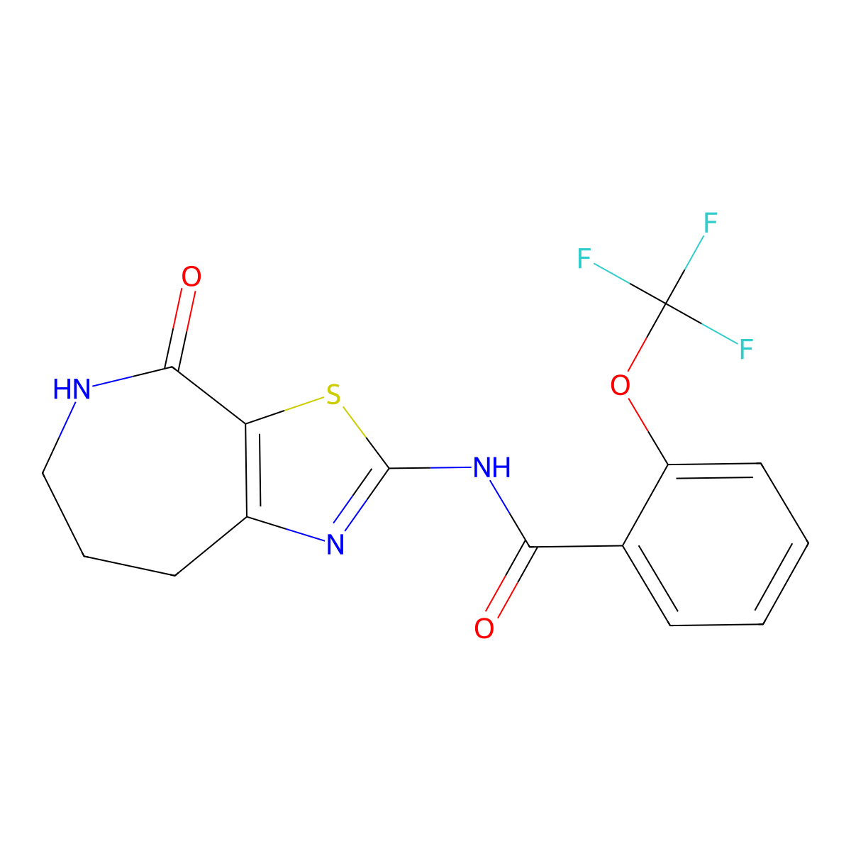 N-(4-oxo-5,6,7,8-tetrahydro-4H-thiazolo[5,4-c]azepin-2-yl)-2-(trifluoromethoxy)benzamide molecular structure, CAS 1797188-69-2