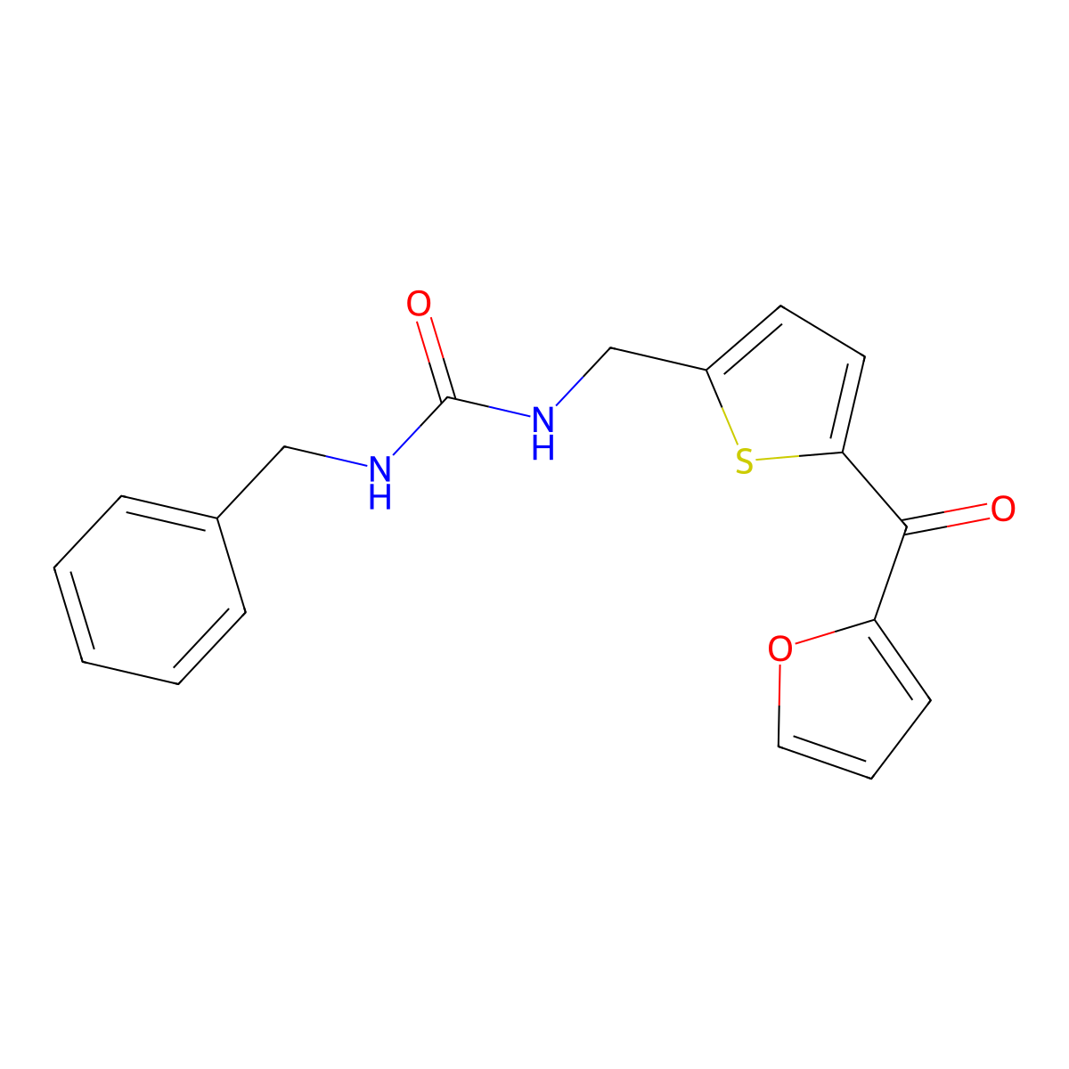 1-Benzyl-3-((5-(furan-2-carbonyl)thiophen-2-yl)methyl)urea molecular structure, CAS 1797190-05-6