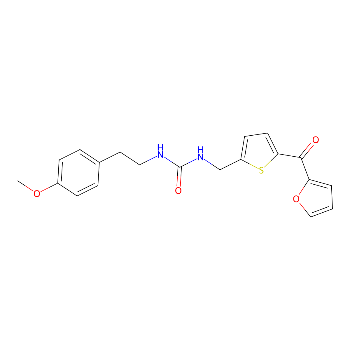 1-((5-(Furan-2-carbonyl)thiophen-2-yl)methyl)-3-(4-methoxyphenethyl)urea molecular structure, CAS 1797190-24-9