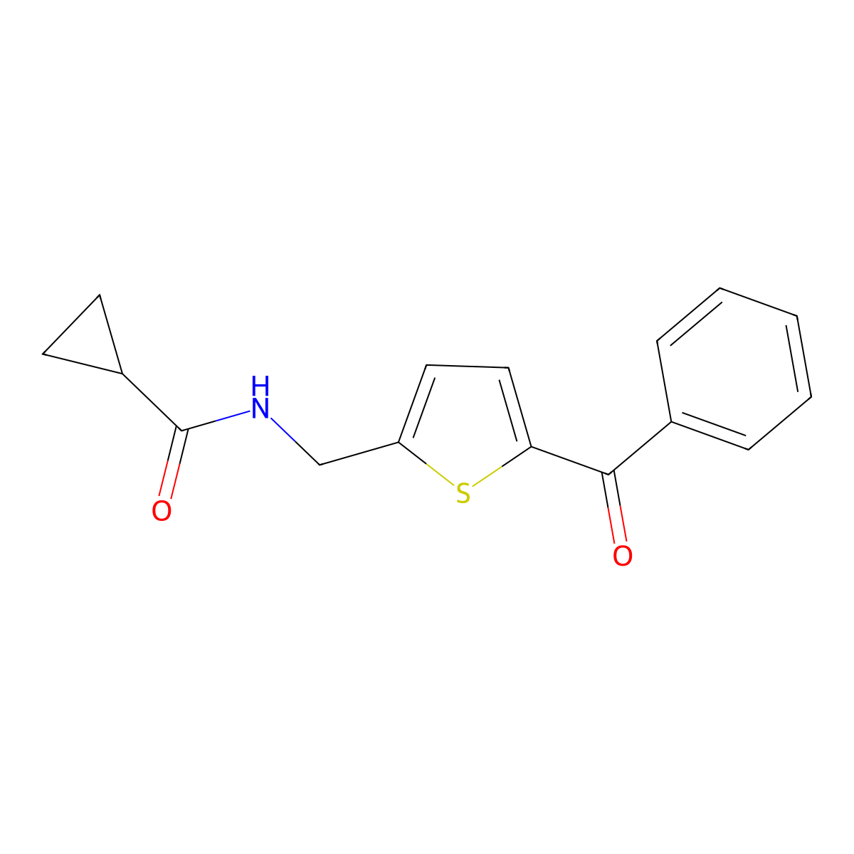 N-[(5-benzoylthiophen-2-yl)methyl]cyclopropanecarboxamide molecular structure, CAS 1797190-78-3