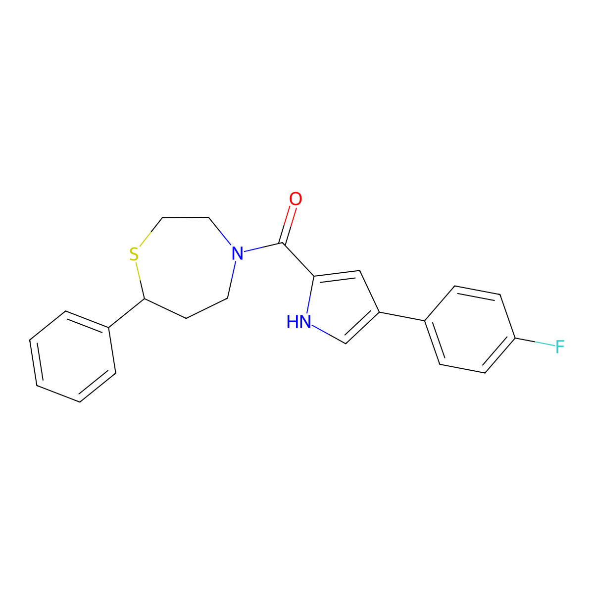 (4-(4-fluorophenyl)-1H-pyrrol-2-yl)(7-phenyl-1,4-thiazepan-4-yl)methanone molecular structure, CAS 1797191-01-5