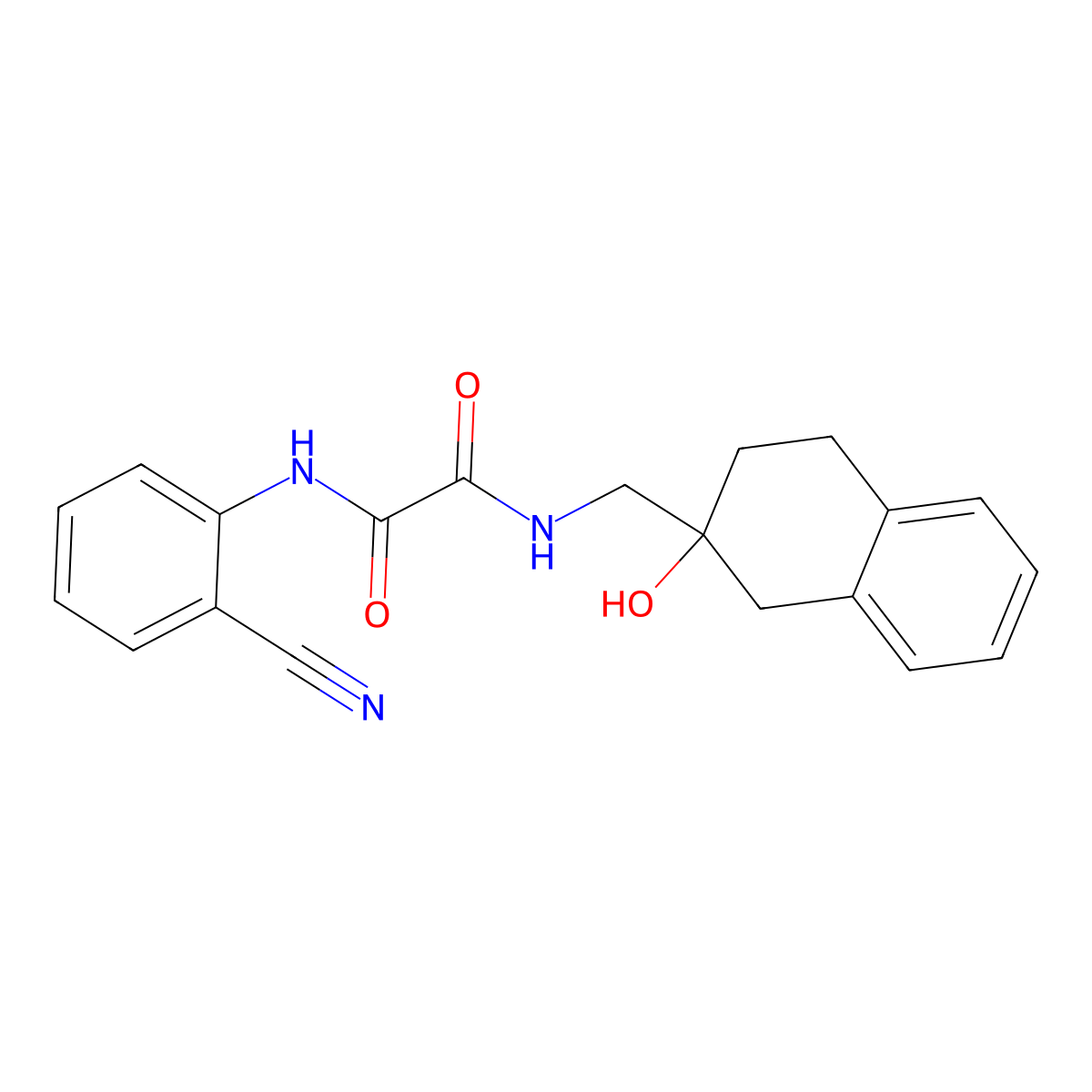 N1-(2-cyanophenyl)-N2-((2-hydroxy-1,2,3,4-tetrahydronaphthalen-2-yl)methyl)oxalamide molecular structure, CAS 1797191-15-1