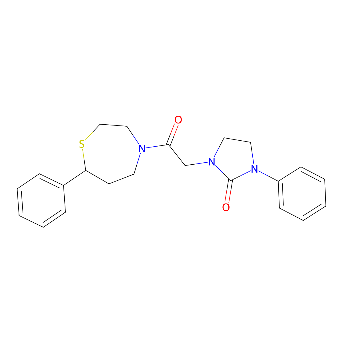 1-[2-Oxo-2-(7-phenyl-1,4-thiazepan-4-yl)ethyl]-3-phenylimidazolidin-2-one molecular structure, CAS 1797191-25-3
