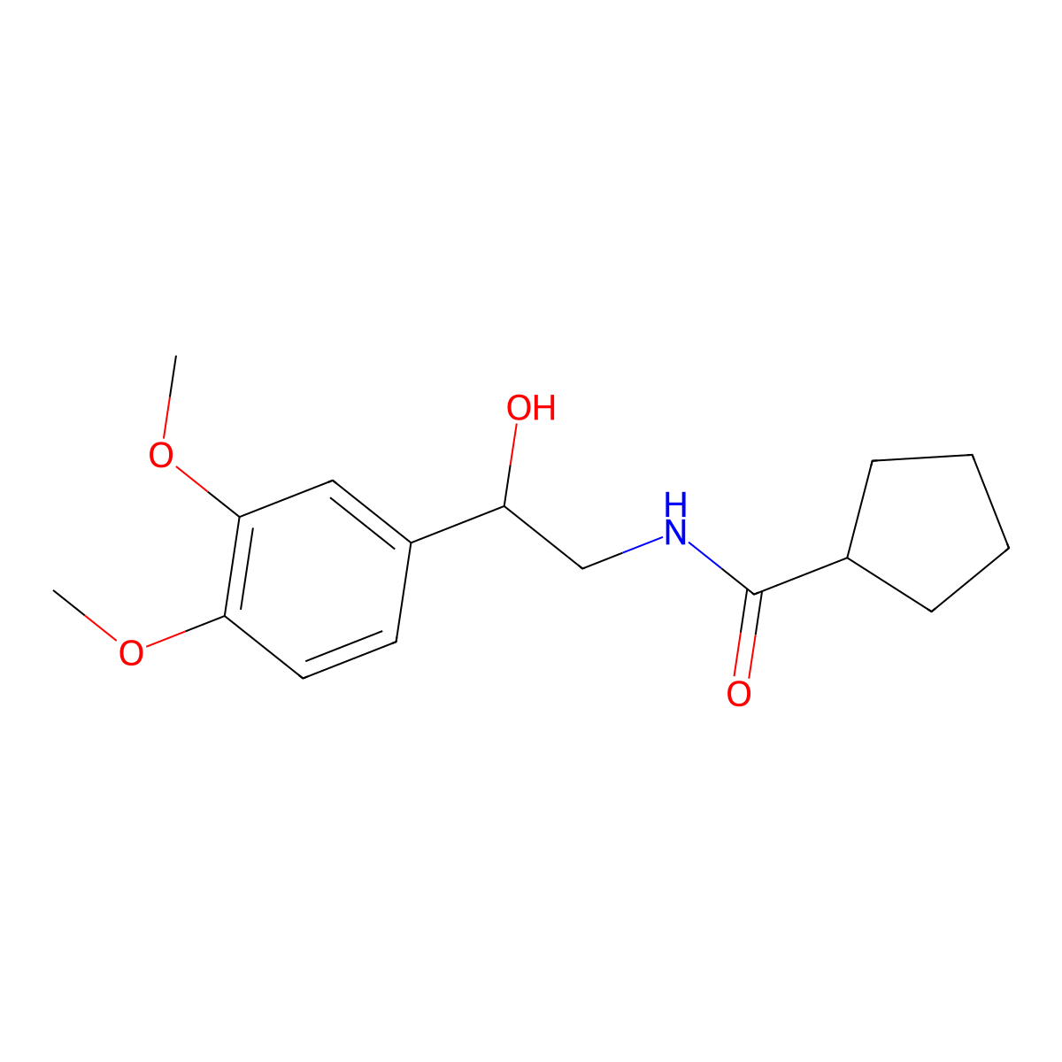 N-[2-(3,4-dimethoxyphenyl)-2-hydroxyethyl]cyclopentanecarboxamide molecular structure, CAS 1797191-26-4