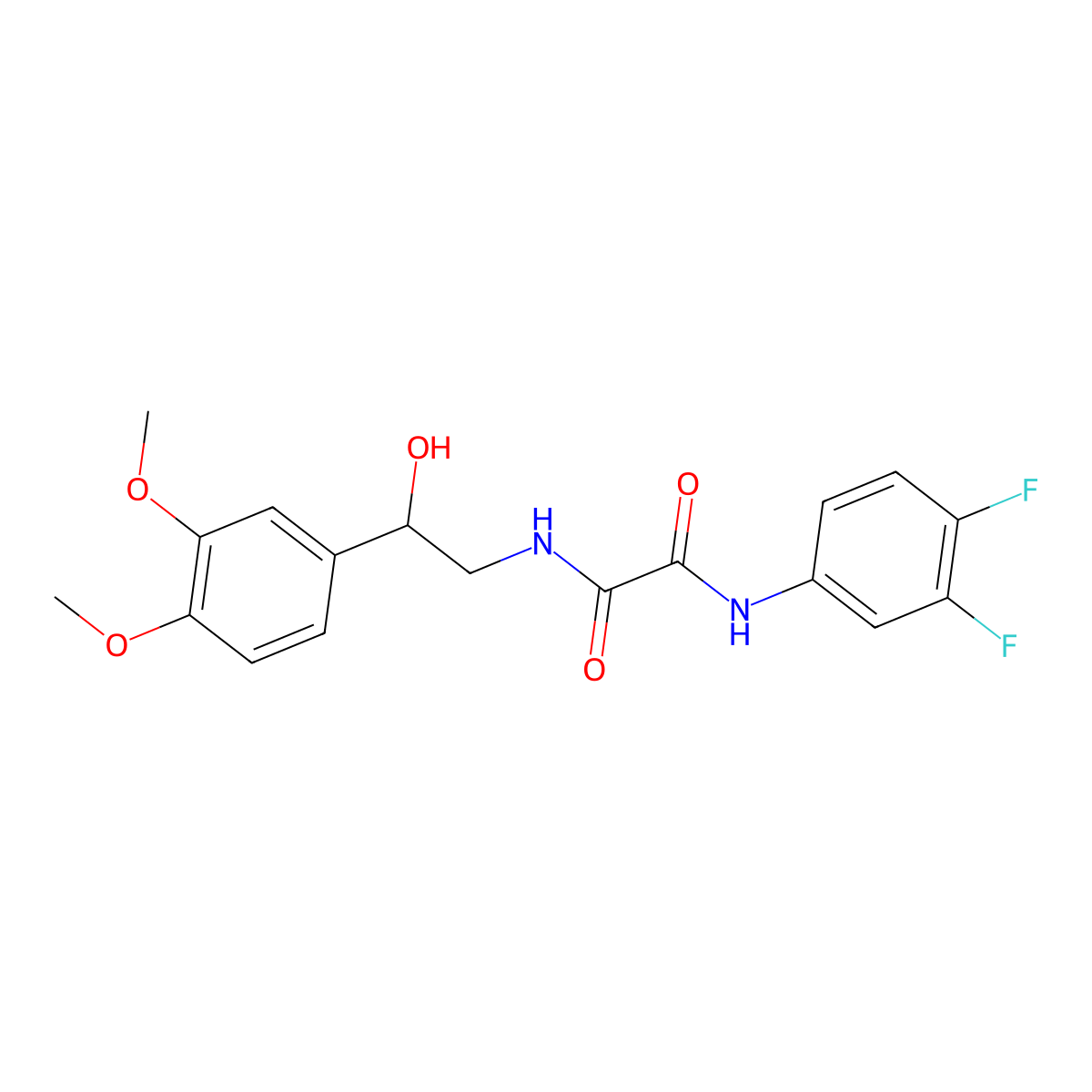 N1-(3,4-difluorophenyl)-N2-(2-(3,4-dimethoxyphenyl)-2-hydroxyethyl)oxalamide molecular structure, CAS 1797191-45-7