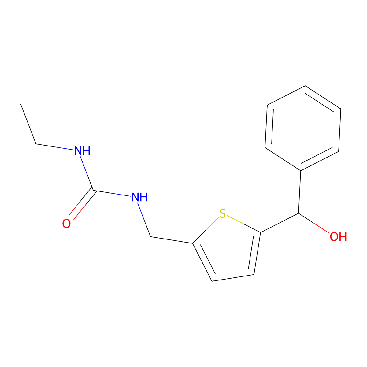 1-Ethyl-3-((5-(hydroxy(phenyl)methyl)thiophen-2-yl)methyl)urea molecular structure, CAS 1797192-33-6