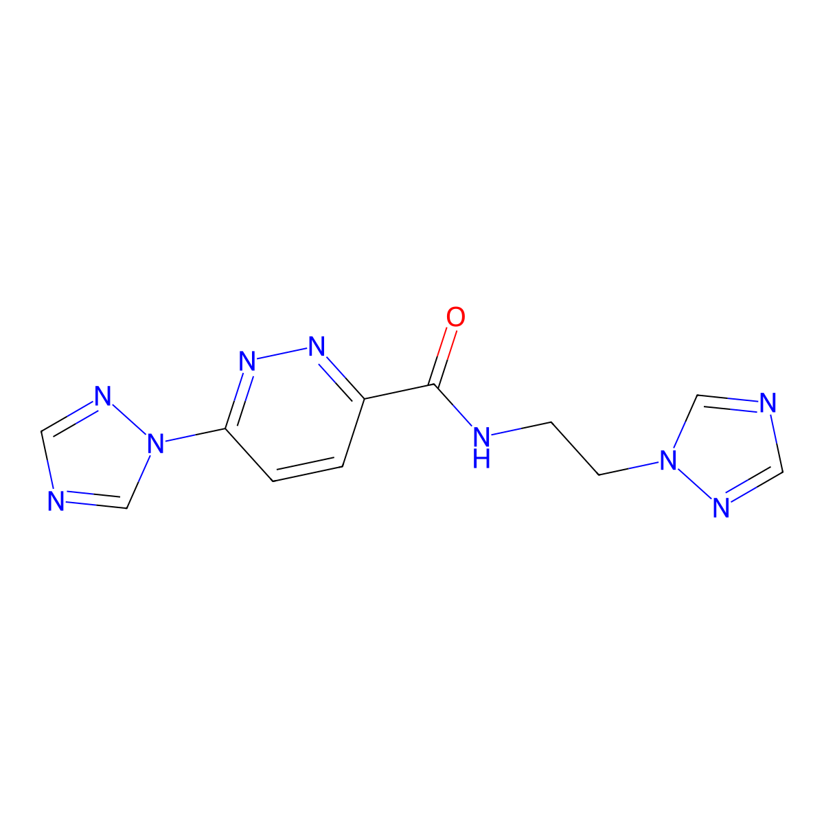 N-(2-(1H-1,2,4-triazol-1-yl)ethyl)-6-(1H-1,2,4-triazol-1-yl)pyridazine-3-carboxamide molecular structure, CAS 1797192-50-7