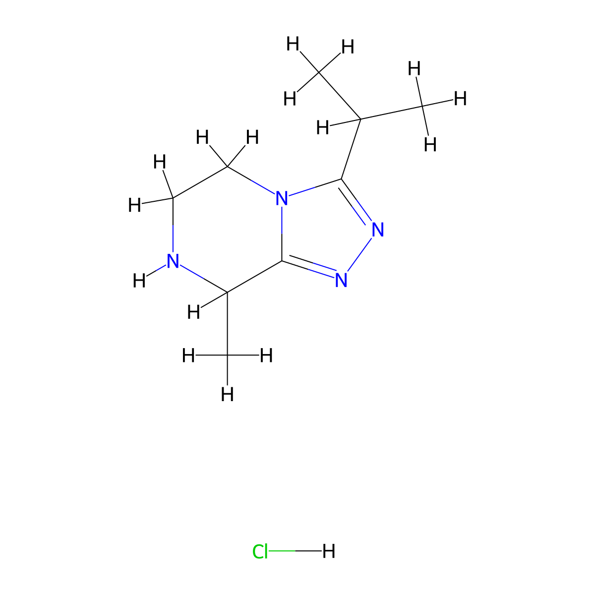 8-methyl-3-(propan-2-yl)-5H,6H,7H,8H-[1,2,4]triazolo[4,3-a]pyrazine hydrochloride molecular structure, CAS 1797195-76-6