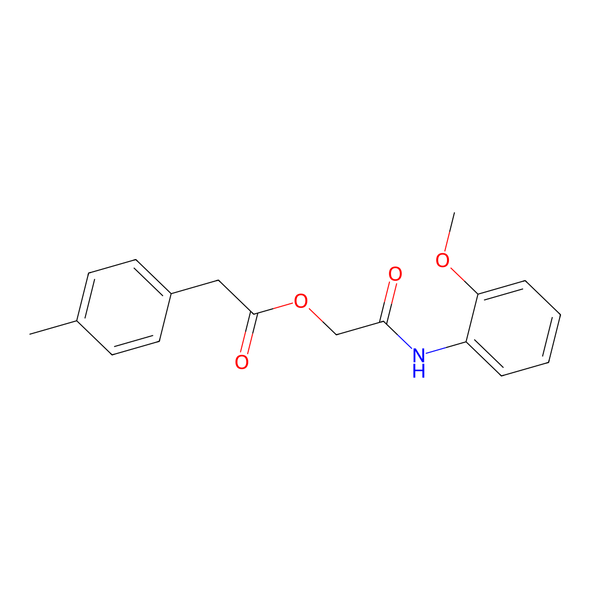 2-[(2-Methoxyphenyl)amino]-2-oxoethyl (4-methylphenyl)acetate molecular structure, CAS 1797195-88-0