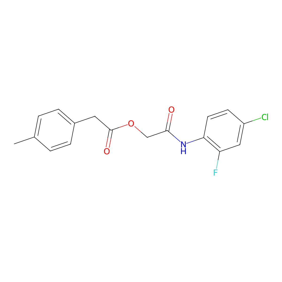 [(4-Chloro-2-fluorophenyl)carbamoyl]methyl 2-(4-methylphenyl)acetate molecular structure, CAS 1797196-20-3