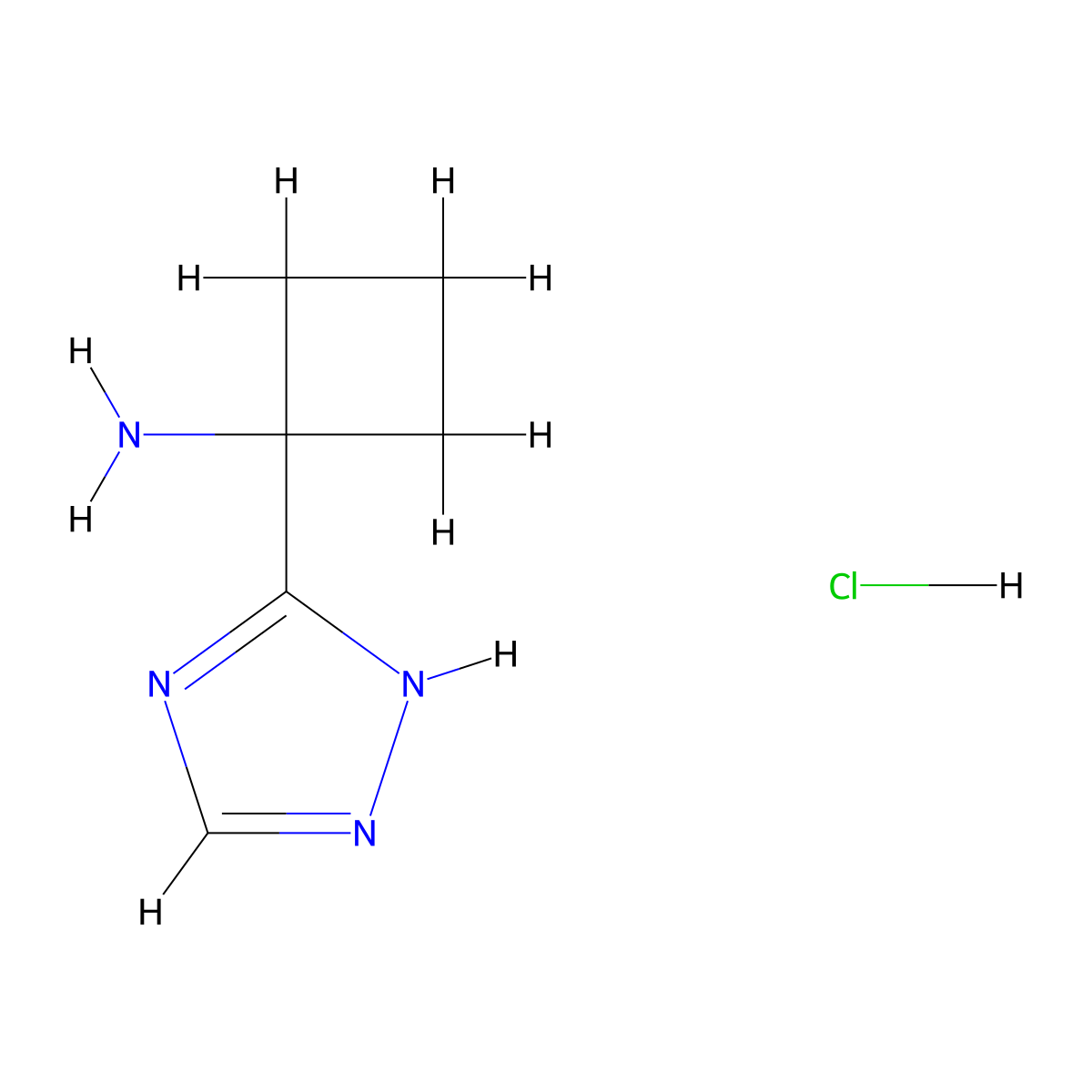 1-(4H-1,2,4-triazol-3-yl)cyclobutan-1-amine hydrochloride molecular structure, CAS 1797202-40-4