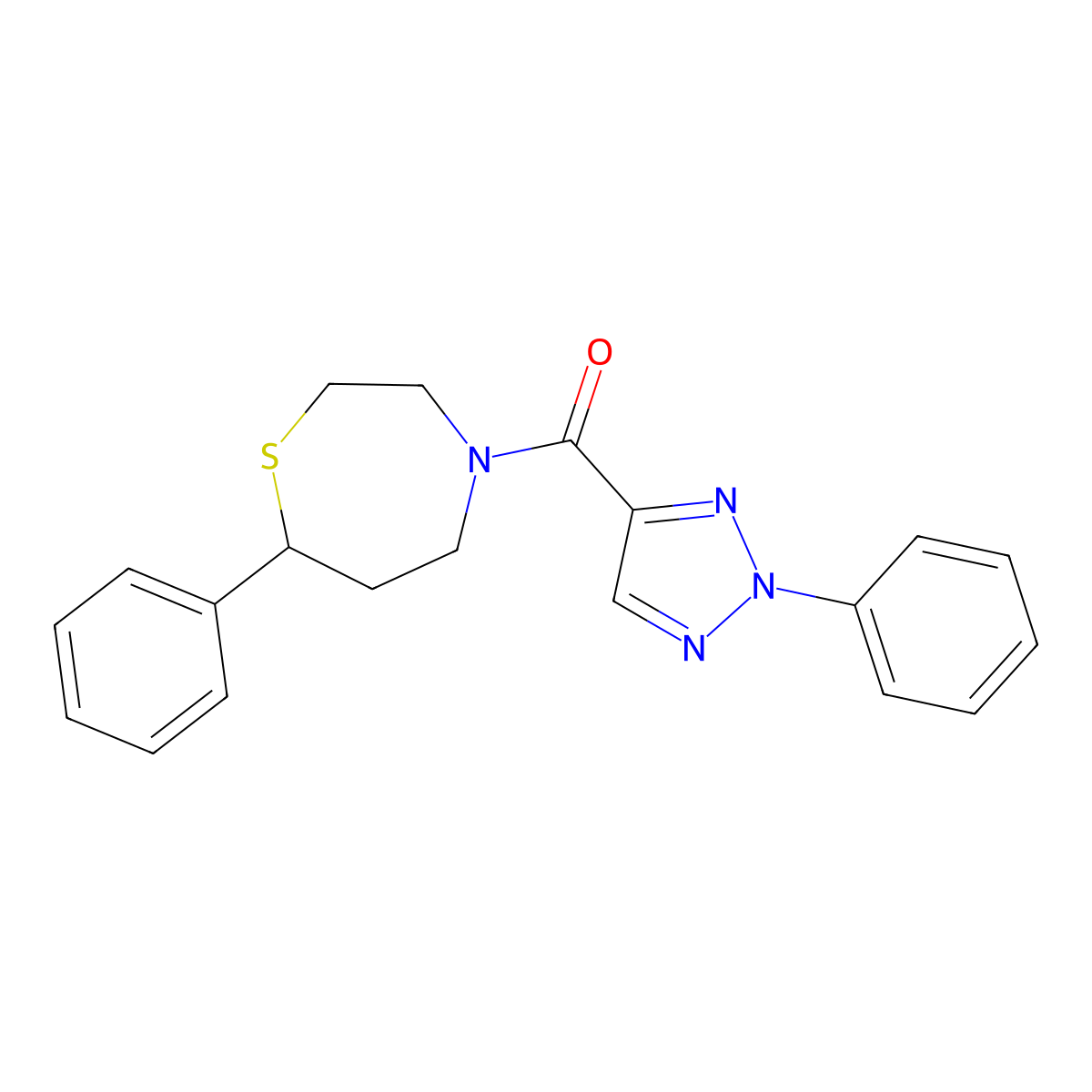 (7-phenyl-1,4-thiazepan-4-yl)(2-phenyl-2H-1,2,3-triazol-4-yl)methanone molecular structure, CAS 1797204-55-7