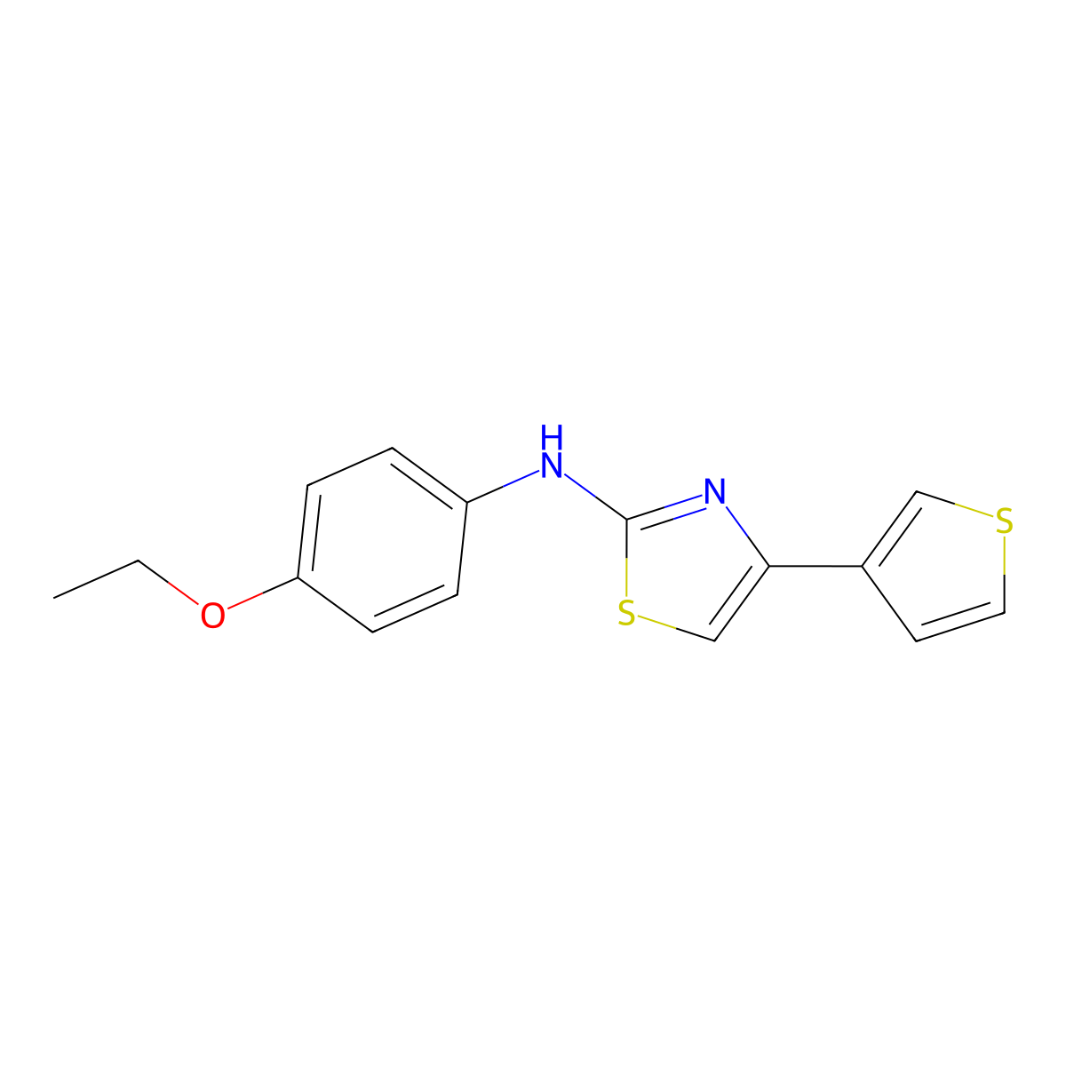 N-(4-ethoxyphenyl)-4-(thiophen-3-yl)-1,3-thiazol-2-amine molecular structure, CAS 1797206-90-6