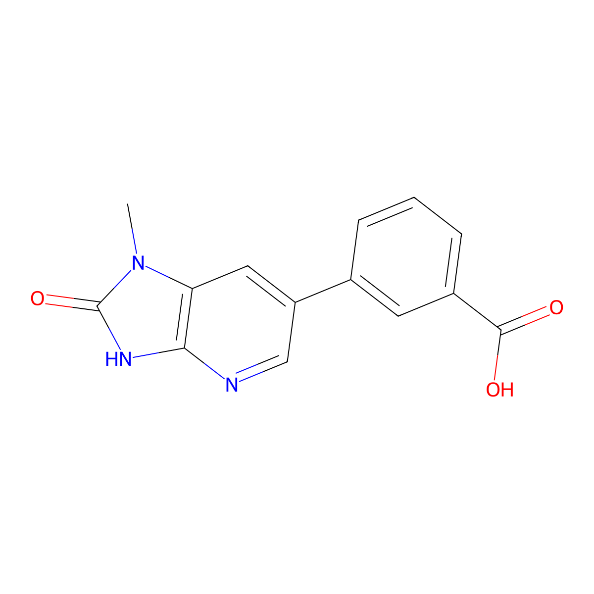 3-(1-methyl-2-oxo-1H,2H,3H-imidazo(4,5-b)pyridin-6-yl)benzoic acid molecular structure, CAS 1797210-14-0