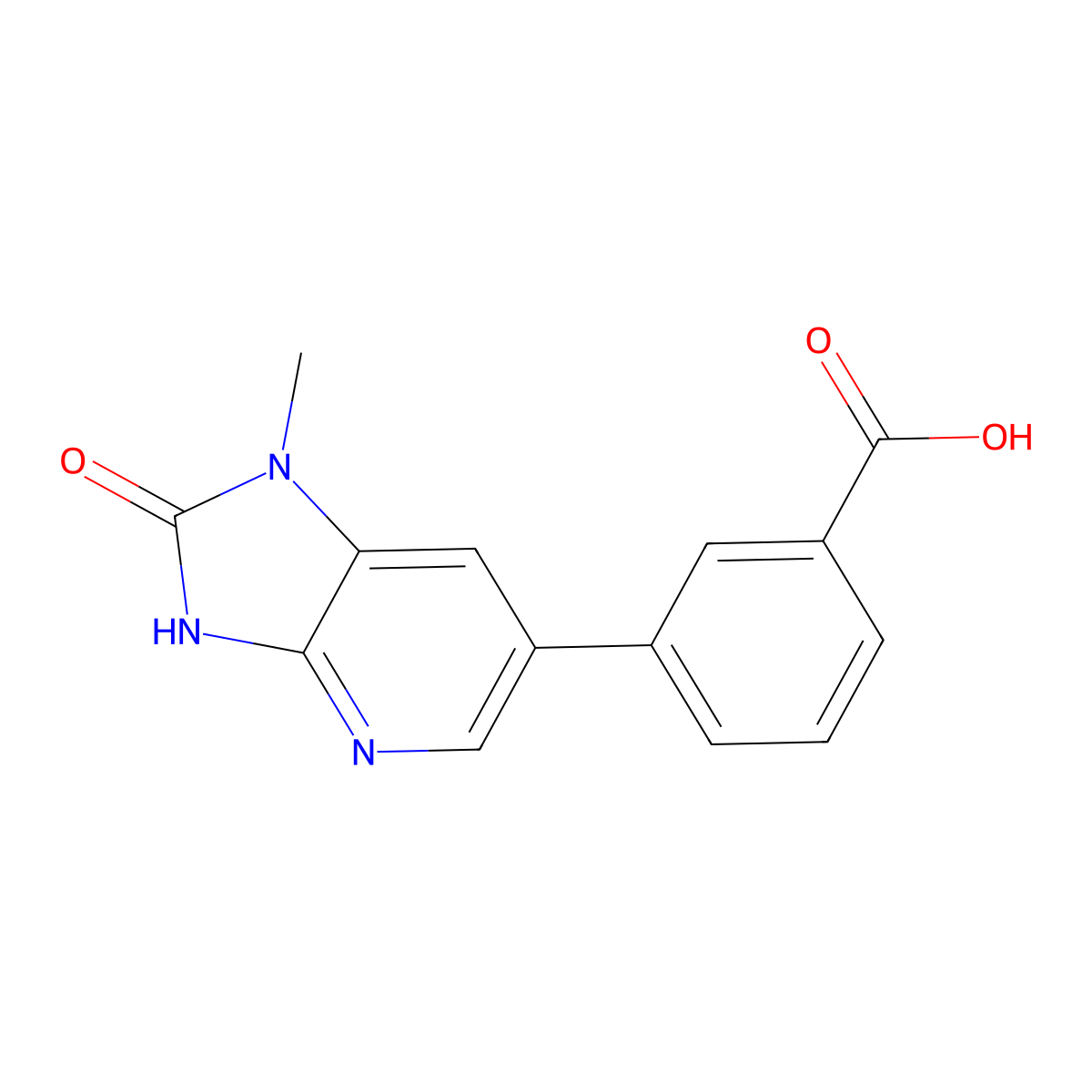3-(1-methyl-2-oxo-1H,2H,3H-imidazo(4,5-b)pyridin-6-yl)benzoic acid molecular structure, CAS 1797210-14-0