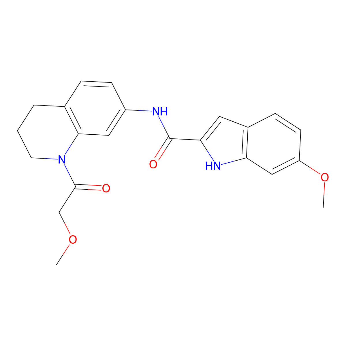 6-methoxy-N-(1-(2-methoxyacetyl)-1,2,3,4-tetrahydroquinolin-7-yl)-1H-indole-2-carboxamide molecular structure, CAS 1797212-65-7