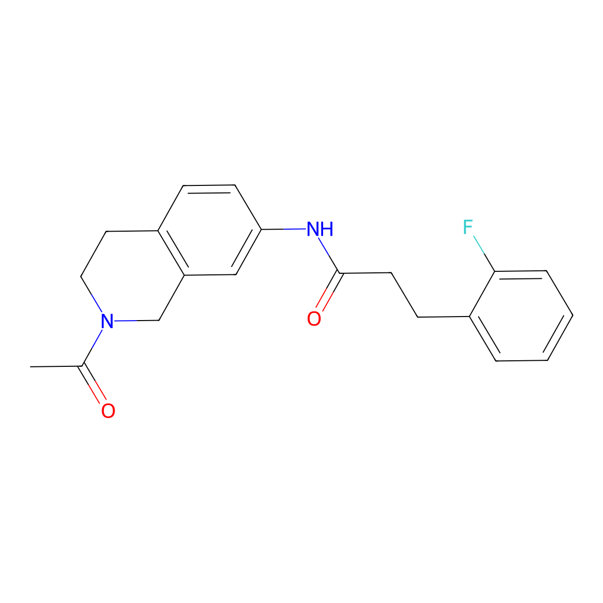 N-(2-acetyl-1,2,3,4-tetrahydroisoquinolin-7-yl)-3-(2-fluorophenyl)propanamide molecular structure, CAS 1797212-77-1
