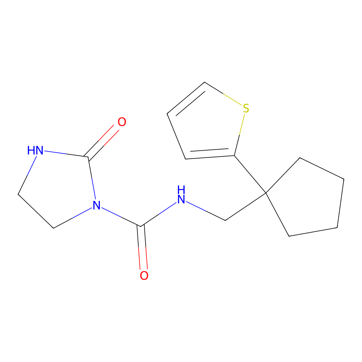 2-Oxo-N-{[1-(thiophen-2-YL)cyclopentyl]methyl}imidazolidine-1-carboxamide molecular structure, CAS 1797212-89-5