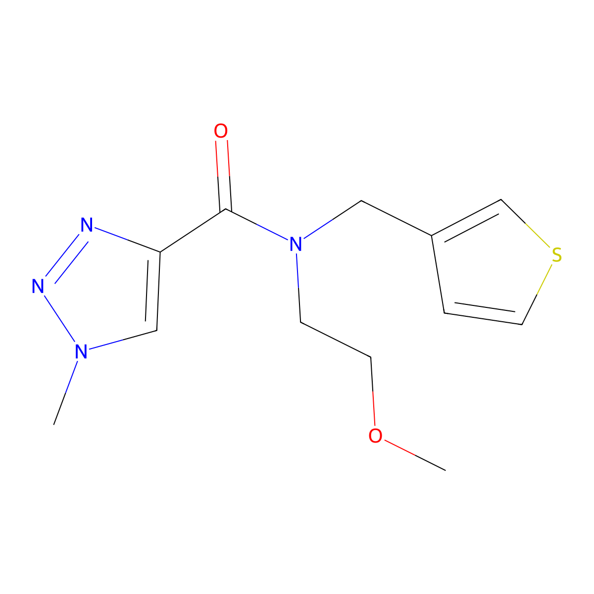 N-(2-methoxyethyl)-1-methyl-N-(thiophen-3-ylmethyl)-1H-1,2,3-triazole-4-carboxamide molecular structure, CAS 1797213-07-0