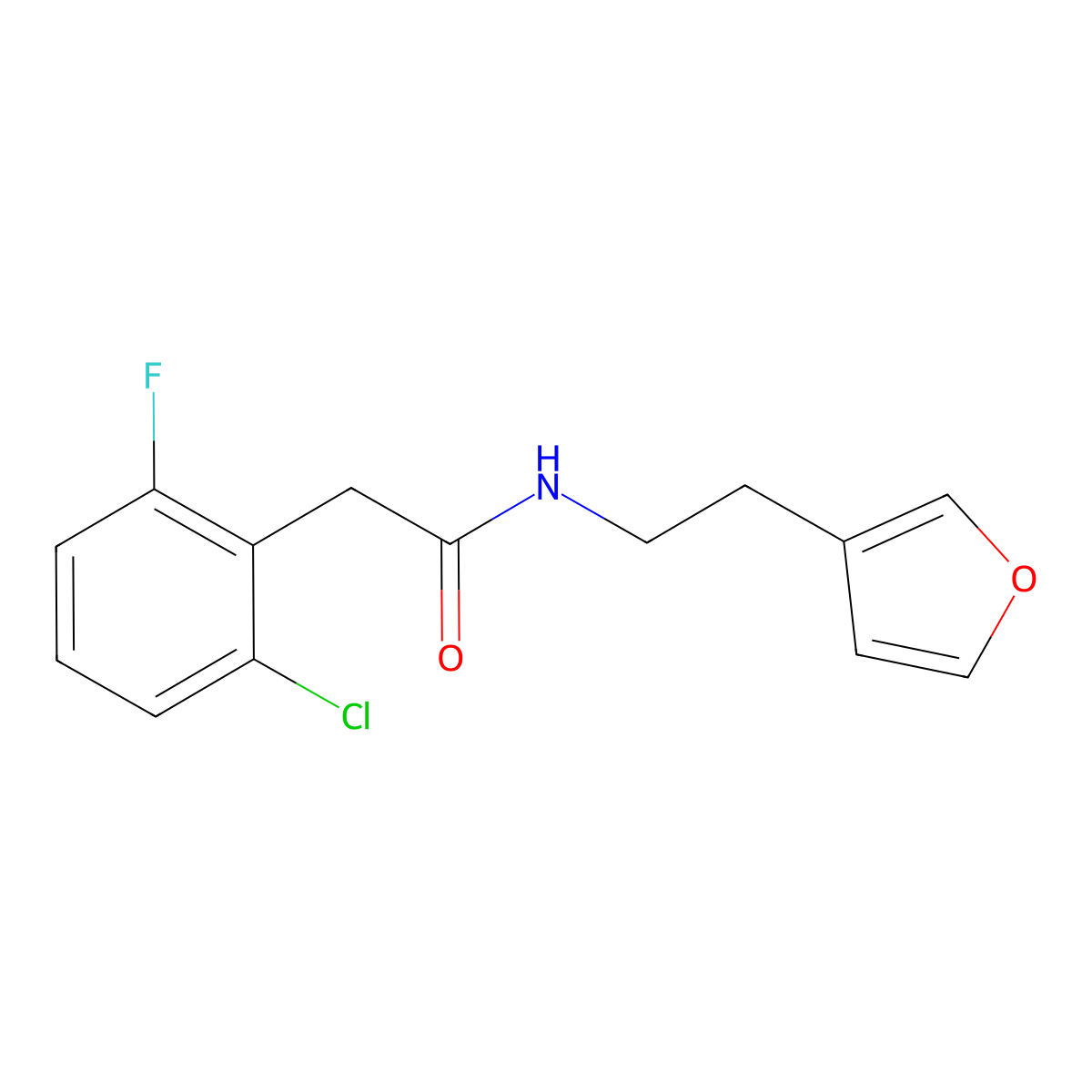 2-(2-Chloro-6-fluorophenyl)-N-[2-(furan-3-YL)ethyl]acetamide molecular structure, CAS 1797213-91-2