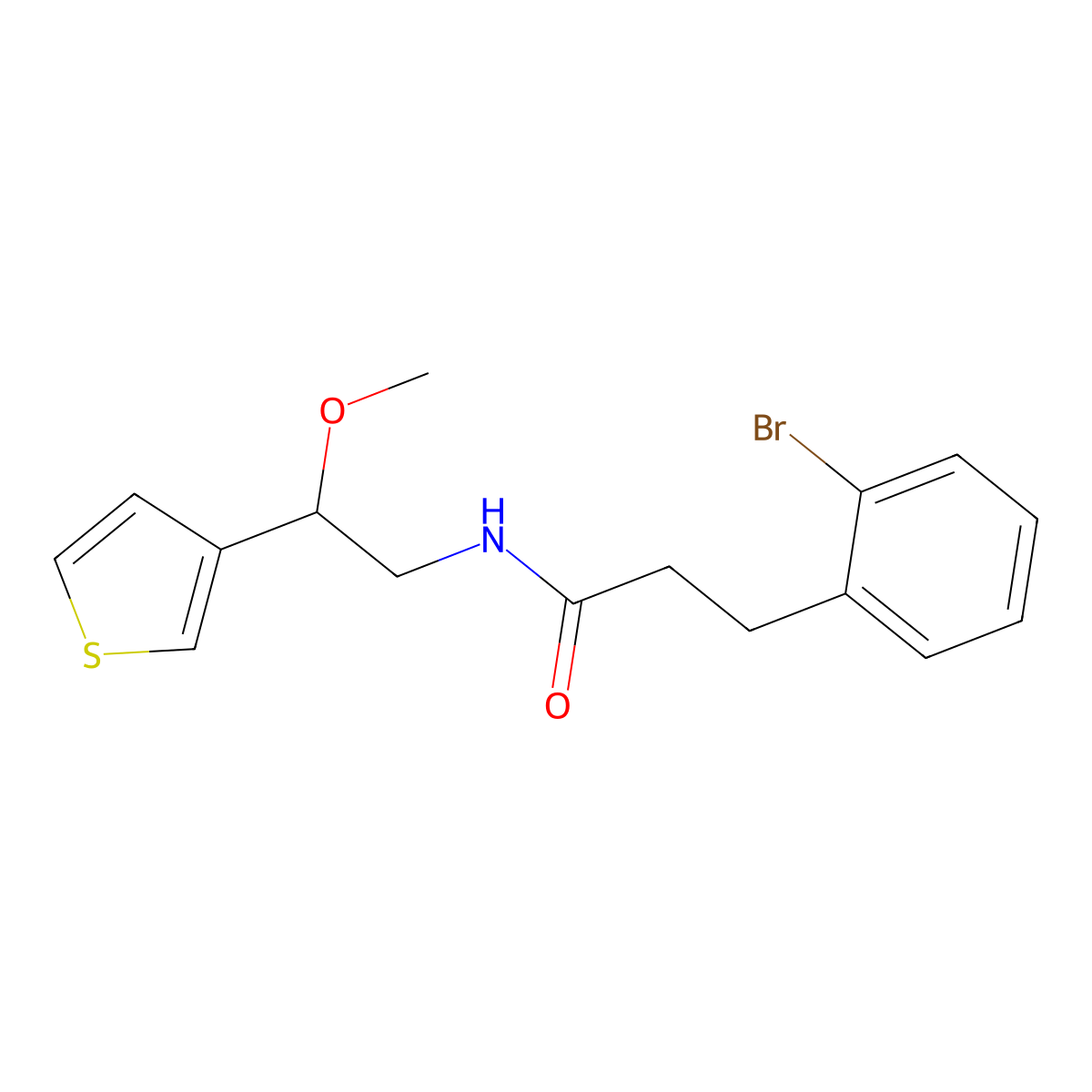 3-(2-bromophenyl)-N-[2-methoxy-2-(thiophen-3-yl)ethyl]propanamide molecular structure, CAS 1797214-27-7