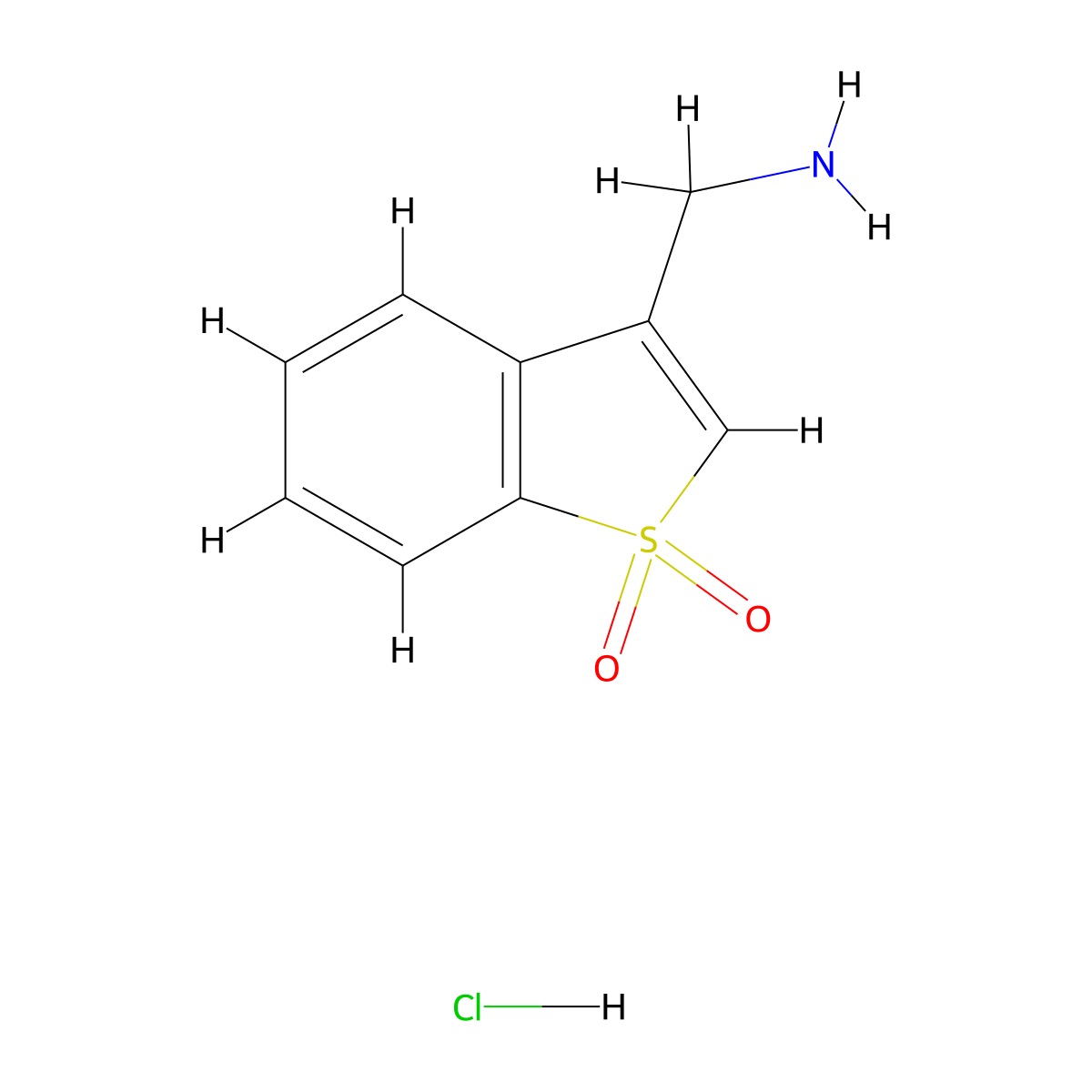 3-(Aminomethyl)-1lambda6-benzothiophene-1,1-dione hydrochloride molecular structure, CAS 1797215-10-1