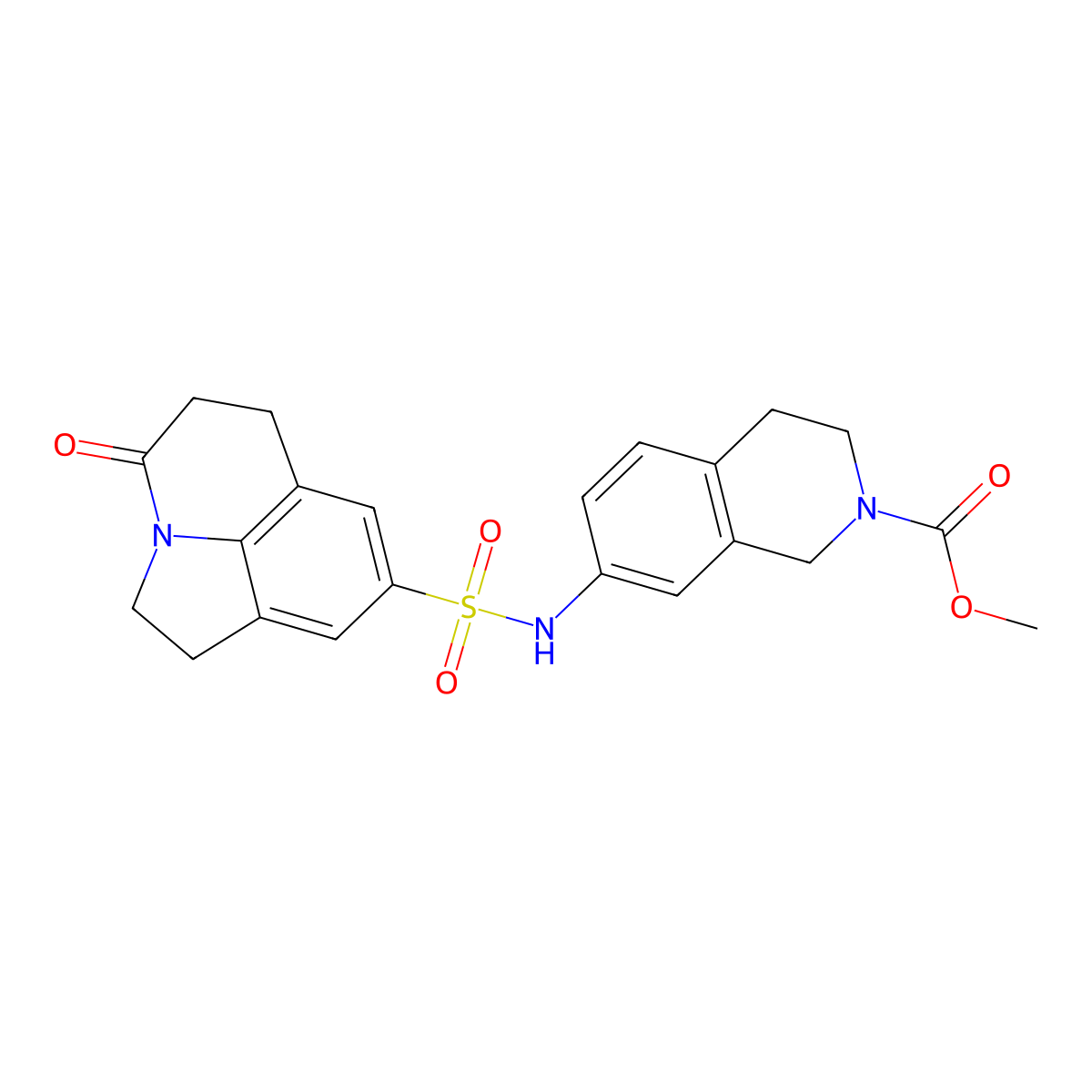 Methyl 7-{11-oxo-1-azatricyclo[6.3.1.0^{4,12}]dodeca-4(12),5,7-triene-6-sulfonamido}-1,2,3,4-tetrahydroisoquinoline-2-carboxylate molecular structure, CAS 1797217-12-9