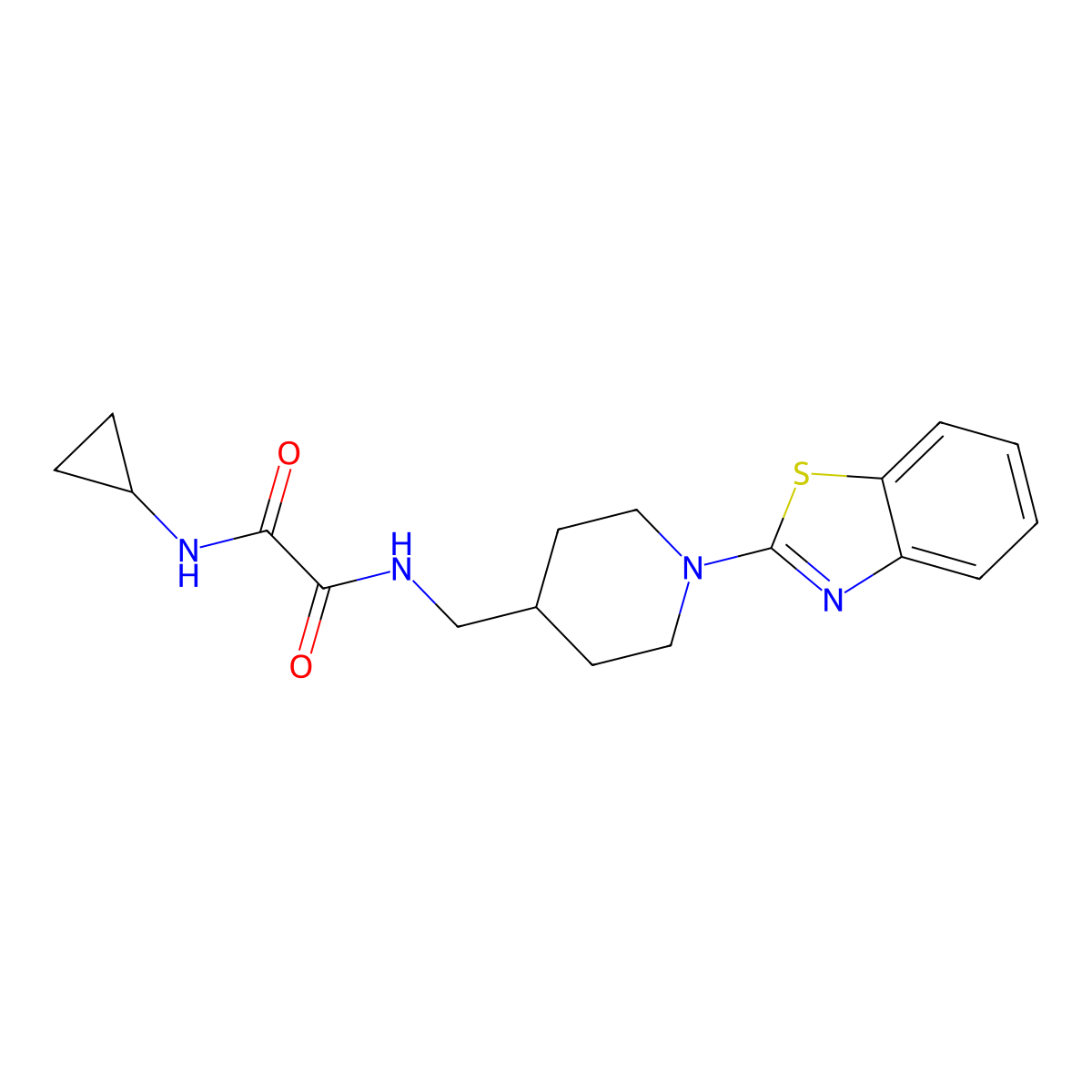 N1-((1-(benzo[d]thiazol-2-yl)piperidin-4-yl)methyl)-N2-cyclopropyloxalamide molecular structure, CAS 1797217-60-7