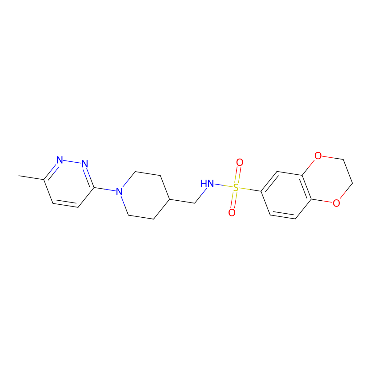 N-((1-(6-methylpyridazin-3-yl)piperidin-4-yl)methyl)-2,3-dihydrobenzo[b][1,4]dioxine-6-sulfonamide molecular structure, CAS 1797217-84-5