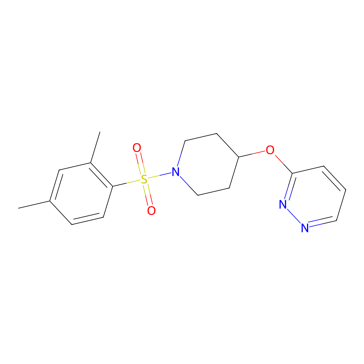 3-((1-((2,4-Dimethylphenyl)sulfonyl)piperidin-4-yl)oxy)pyridazine molecular structure, CAS 1797221-91-0