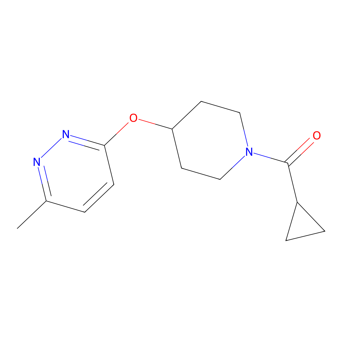 Cyclopropyl(4-((6-methylpyridazin-3-yl)oxy)piperidin-1-yl)methanone molecular structure, CAS 1797222-06-0