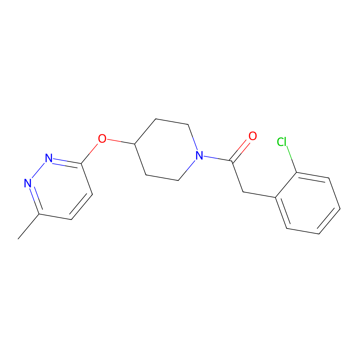 2-(2-Chlorophenyl)-1-(4-((6-methylpyridazin-3-yl)oxy)piperidin-1-yl)ethanone molecular structure, CAS 1797222-17-3