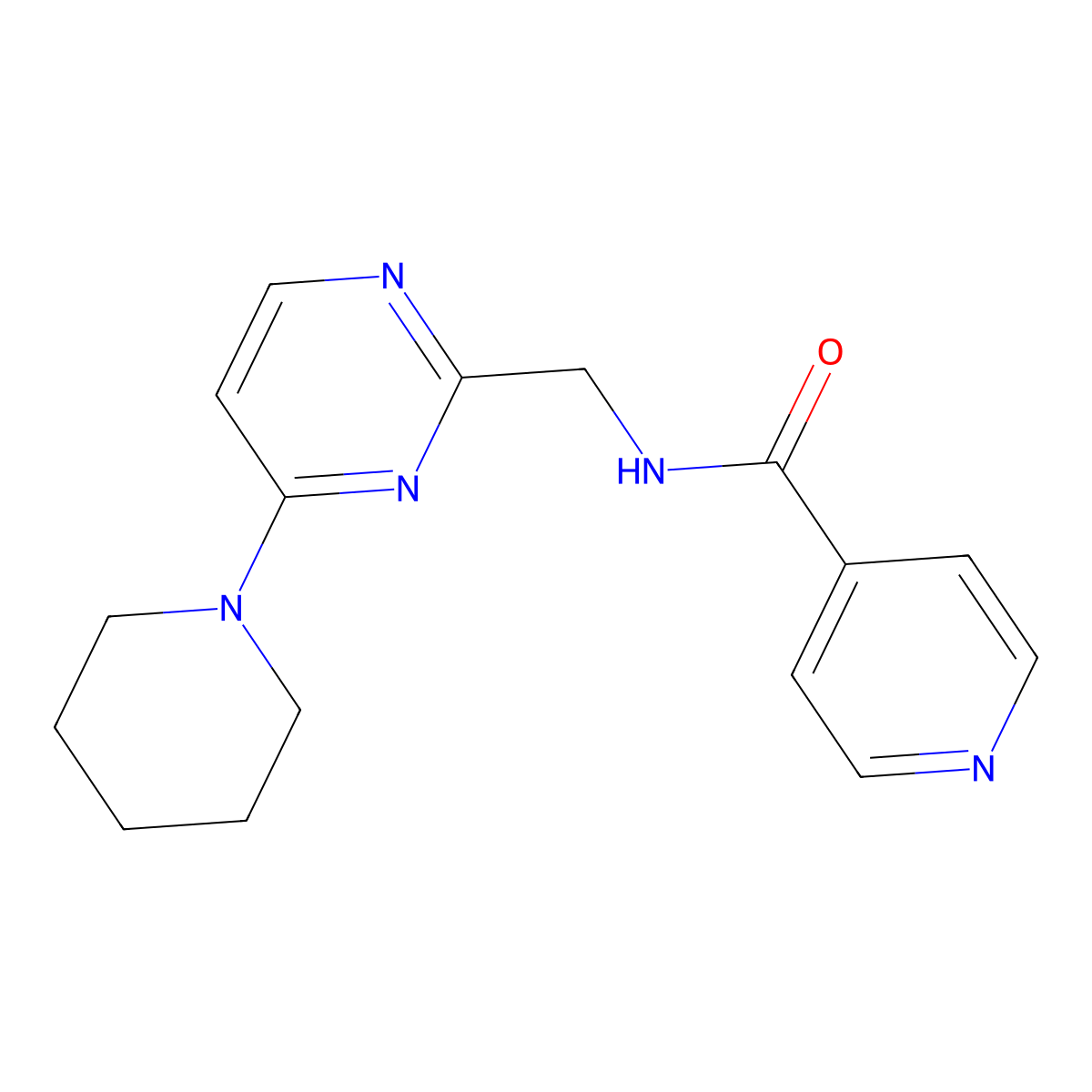 N-((4-(piperidin-1-yl)pyrimidin-2-yl)methyl)isonicotinamide molecular structure, CAS 1797223-13-2