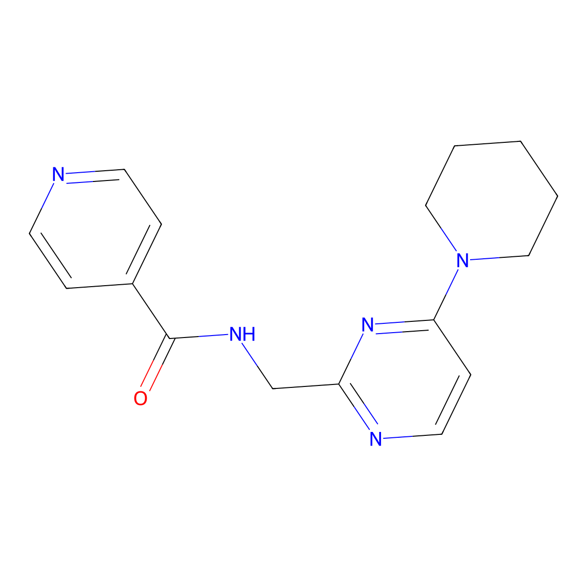 N-((4-(piperidin-1-yl)pyrimidin-2-yl)methyl)isonicotinamide molecular structure, CAS 1797223-13-2
